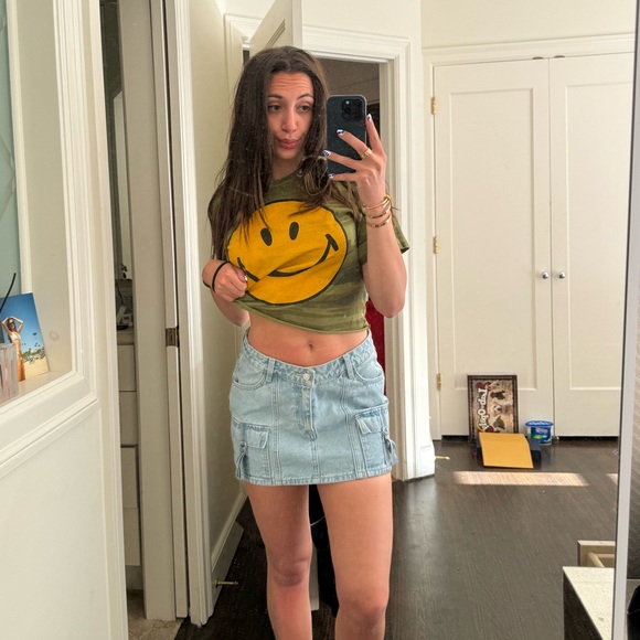 LF cargo v waist denim mini skirt like new revolve - Picture 1 of 3